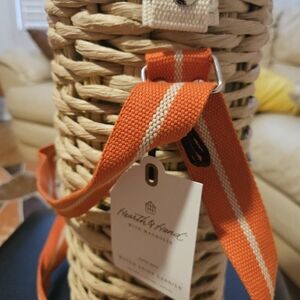 Hearth & Hand Woven Basket with Orange Strap